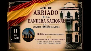 Flag lowering ceremony at the General Ricardos barracks in the Barbastro Market Square 2026