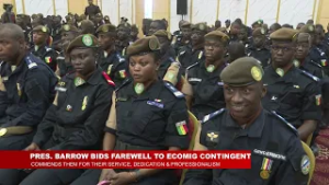 PRESIDENT BARROW BIDS FAREWELL TO ECOMIG CONTINGENT
