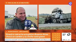Severe collision between two trucks on the highway to Buenos Aires