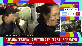 Argentina Won: Celebrations at Plaza 1º de Mayo after qualifying for the semifinals