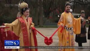 Un défilé de costumes traditionnels hanfu sur les Champs-Élysées pour le Nouvel An chinois