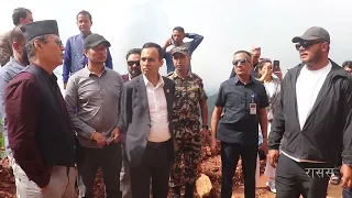 सञ्चारमन्त्री डा तिमिल्सिनाबाट पहिरोसहित जोखिम बस्तीको अवलोकन