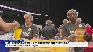 Kansas City locals volunteer to help pack meals for millions in need