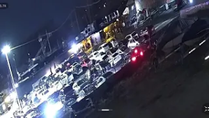 Security video shows people running after mass shooting