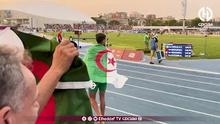 جمال سجاتي لم ينسَ ضحايا الجزائر 🇩🇿. شاهد ماذا قال لحظة تتويجه بالميدالية الذهبية في سباق 800 متر🥇