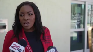 Rep. Jasmine Crockett talks with 25 News on the Senate race campaign