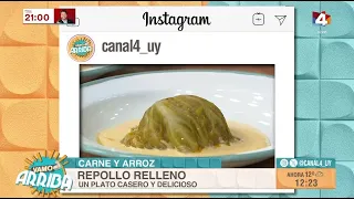Repollo relleno de carne y arroz