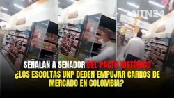 ¿Los escoltas UNP deben empujar carros de mercado en Colombia? Señalan a senador del Pacto Histórico