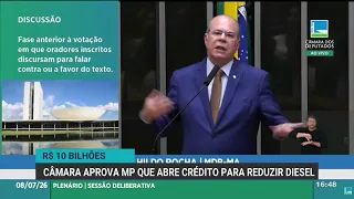 Câmara aprova crédito de 10 bilhões de reais para subsidiar preço do diesel