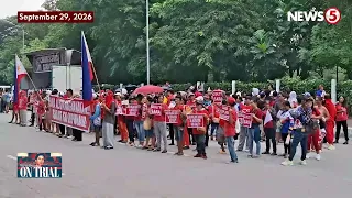 Ilang grupo, nagkasa ng kilos protesta sa labas ng senado vs VP Sara