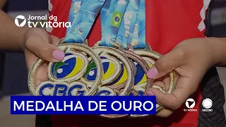 Gymnast wins three medals for the first time at Brazilian championship