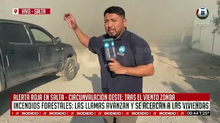 Urgente: Un incendio de pastizales avanza sobre Barrio Pucará y amenaza viviendas