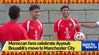 Moroccan fans celebrate Ayyoub Bouaddi's move to Manchester City