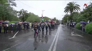 Military parade dedicated to Victory Day held in front of Glory Park in Sukhum