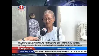 Residents of the Las Princesas neighborhood in Tamaca, Barquisimeto report issues with basic serv...