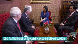 Yamandú Orsi attended Keiko Fujimori's presidential inauguration ceremonies.