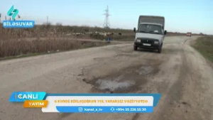 Biləsuvarda altı kəndin istifadə etdiyi yol dağılır