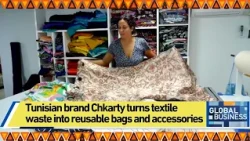 Tunisian brand Chkarty turns textile waste into reusable bags and accessories