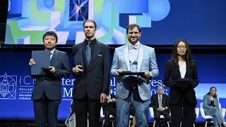 Chinese mathematicians Deng Yu and Wang Hong receive the Fields Medal