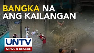 Ilang lugar sa Quezon City, bangka ang kailangan para marating