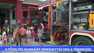 A tűzoltók munkáját ismerhették meg a táborozók