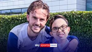 James Maddison surprises Spurs fan Harley with rare genetic condition