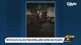Motorcyclist died after being run over by a dump truck at the intersection of 13th Street and Boy...