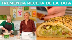 Claudia cocinó una tarta diferente: trenzada rellena de brócoli y panceta en masa quebrada