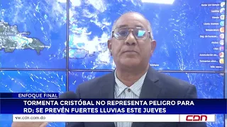 Tormenta Cristóbal no representa peligro para RD; se prevén fuertes lluvias este jueves