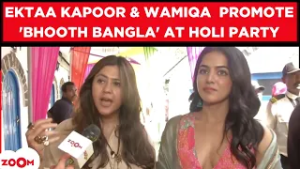Ektaa Kapoor & Wamiqa Gabbi Promote 'Bhooth Bangla' at Vineet Jain’s Holi Party! | Fun Celeb Q&A