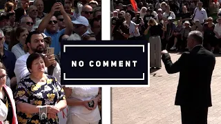 NO COMMENT | FOOTAGE FROM THE OPPOSITION PROTEST IN FRONT OF PARLIAMENT
