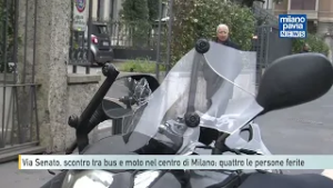 Via Senato, scontro tra bus e moto nel centro di Milano: il bilancio è di quattro feriti