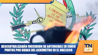 Torch lighting decentralized to five locations due to Aerometro construction at the Obelisk
