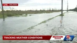 Water inundates roads in Shell Beach in St. Bernard Parish