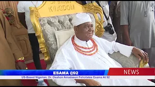 US-Based Nigerian, Dr. Osahon Amadasun Felicitates Esama At 92