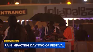 Rain makes for messy day 2 of Lollapalooza at Chicago's Grant Park