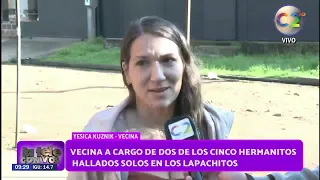 Vecina a Cargo de dos de los Cinco Hermanitos Hallados solos en Lapachitos-La Tele con Vos