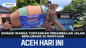 Donasi Warga Tuntaskan Penambalan Jalan Berlubang Di Montasik | Berita Aceh Hari Ini