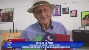 Osvaldo De Pablo Donó dos libros de cuentos de su autoría a la Biblioteca Alberdi