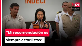 President Keiko Fujimori gives a report on the drill with over 10,000 dead