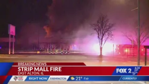 Crews respond to overnight fire at East Alton strip mall