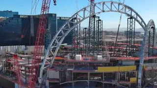 DRONE VIDEO: Crews install second arch at future Las Vegas Athletics ballpark