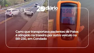Patos city government vehicle transporting patients rear-ended on BR-230