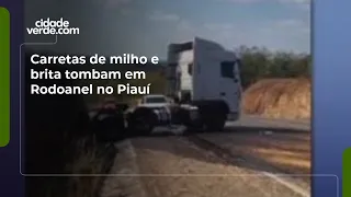 Corn and gravel trucks overturn on the beltway in Piauí