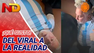 The viral Cordoban man who collapsed after Messi's goal: "It was real, it wasn't acted"