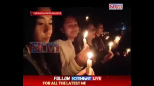 KSO, HSA, and ZSF Hold Candlelight Vigil in Churachandpur Mourning Death of MLA Vungzagin Valte