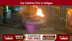 Car Catches Fire in Saligao