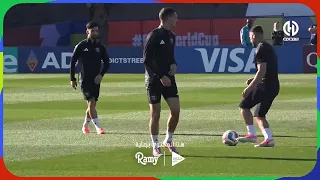 🇩🇿 محمد الأمين عمورة يشارك زملاءه الحصة التدريبية قبل مواجهة سويسرا 💪