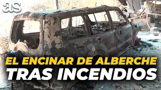EL ENCINAR DE ALBERCHE RESIDENTS RETURN to their homes after the FIRES