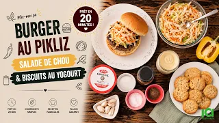 Mix-moi ça: Burger au Pikliz | Salade de Chou & Biscuits au Yogourt
